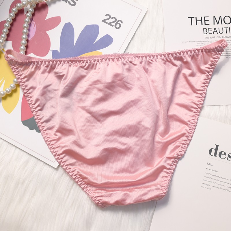 4PCS/LOT Sexy Womens Silky Satin Panties Underwear Bikinis Briefs Lingerie Soft