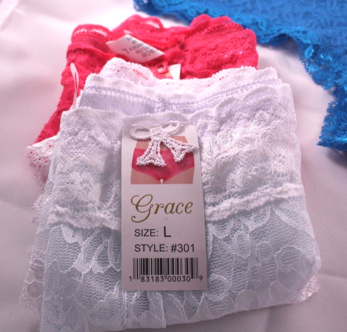 5 Grace Lace Bikini Underwear Assorted Colors Style 301 Size L
