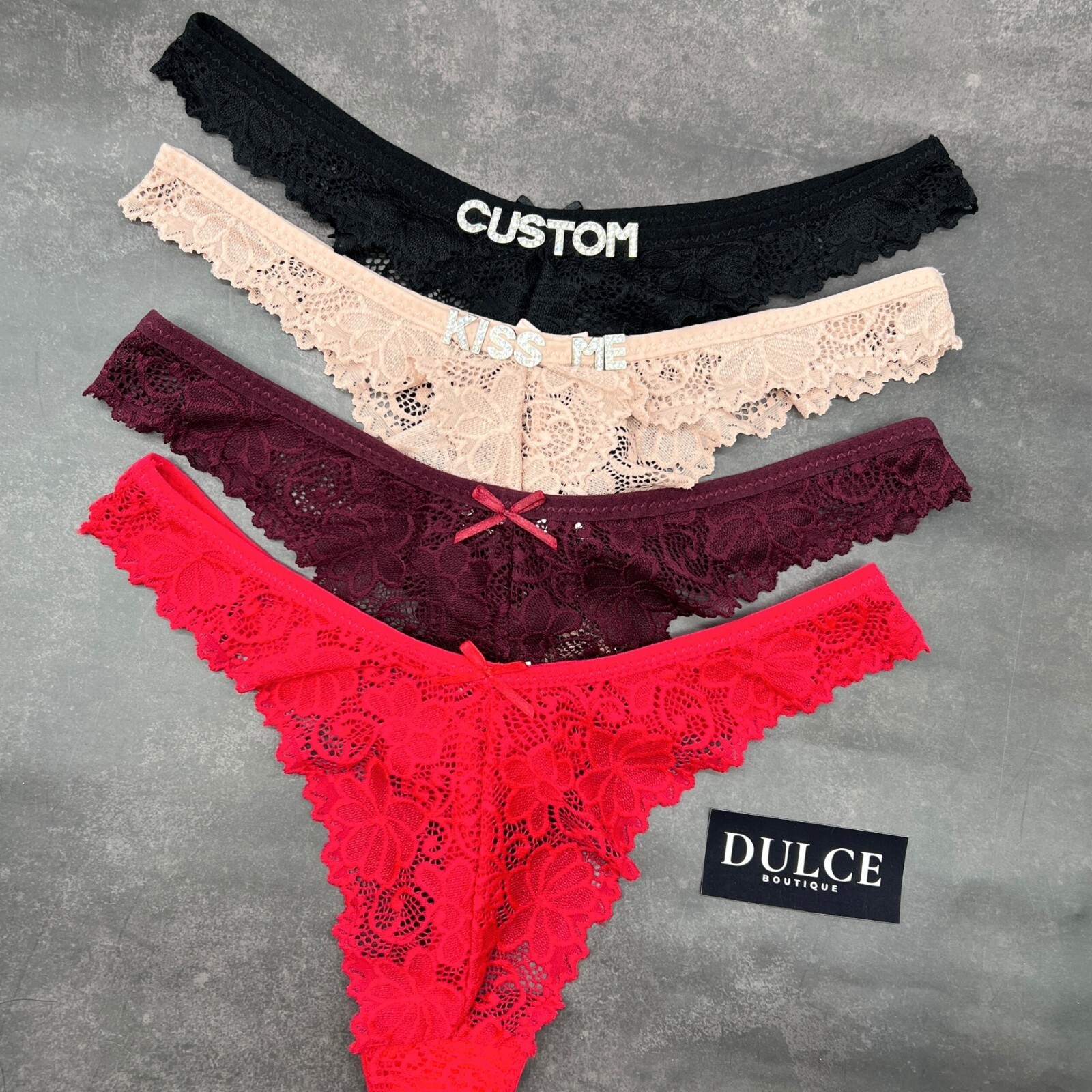 Custom Name Thong Sexy Panties With Crystal Letter Lingerie Custom Underwear