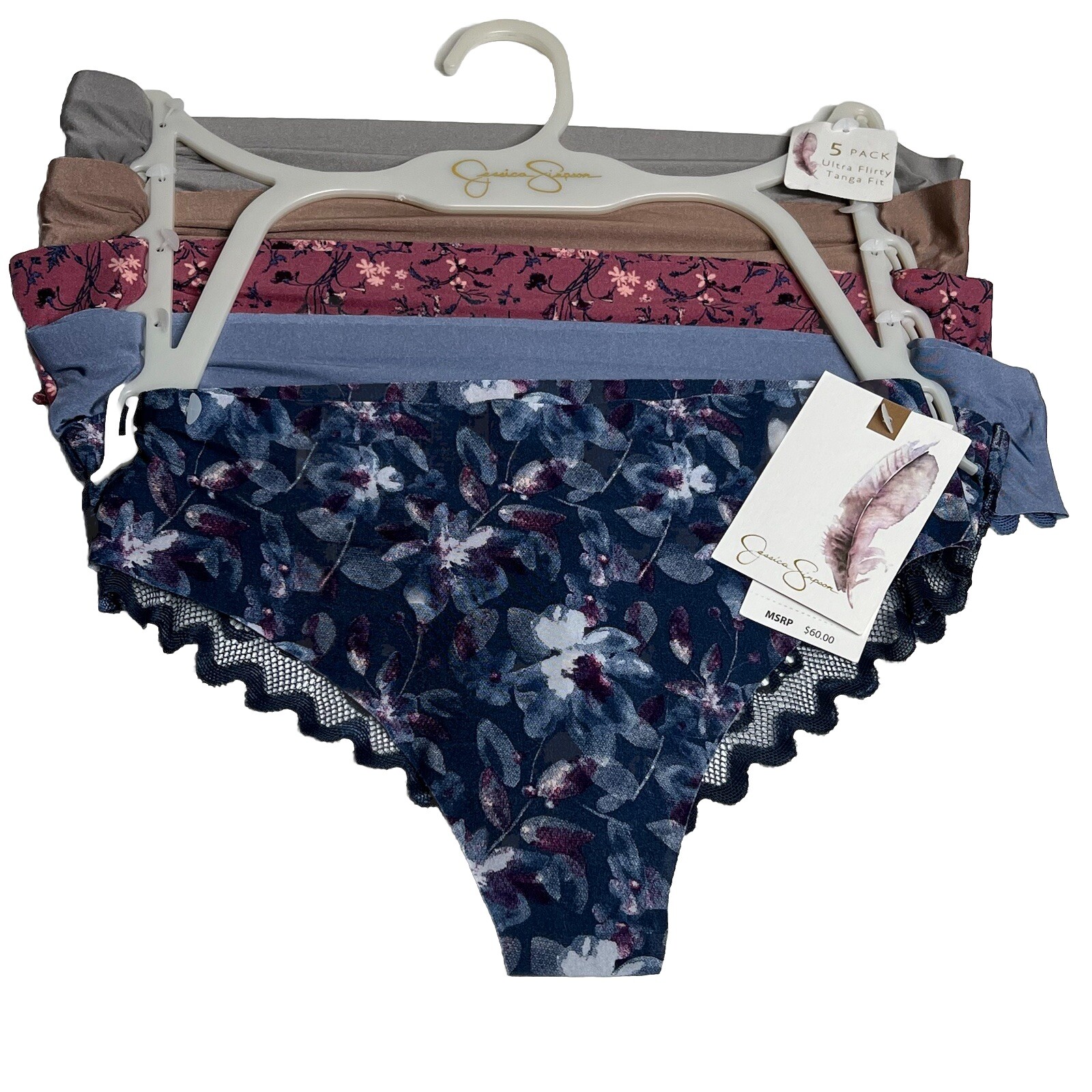 Jessica Simpson Woman’s Ultra Flirty Tanga Fit Lace Back Panties Size Smal