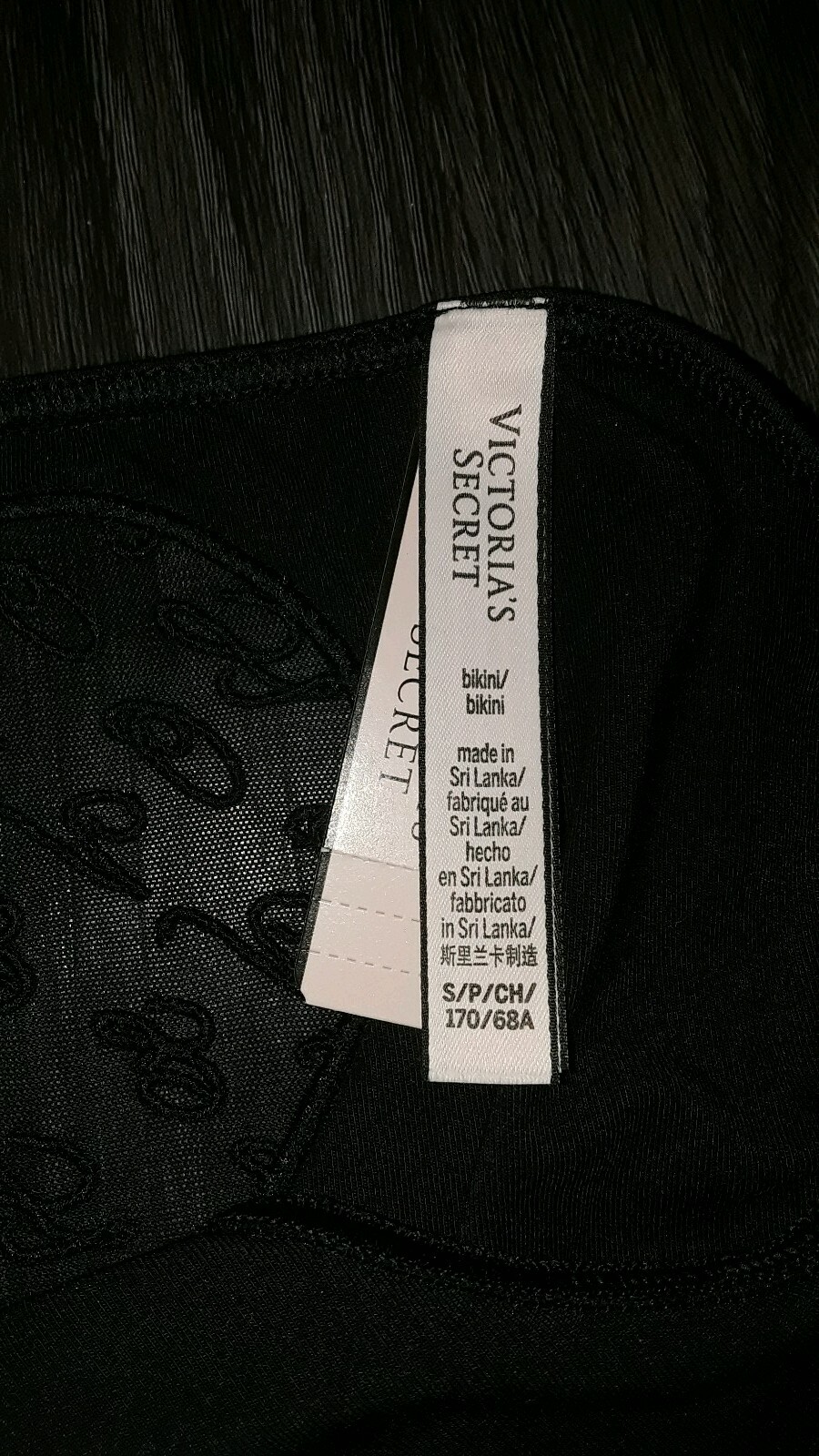 NeW Vs body by VICTORIA modal L.O.V.E heart bikini panty size small black