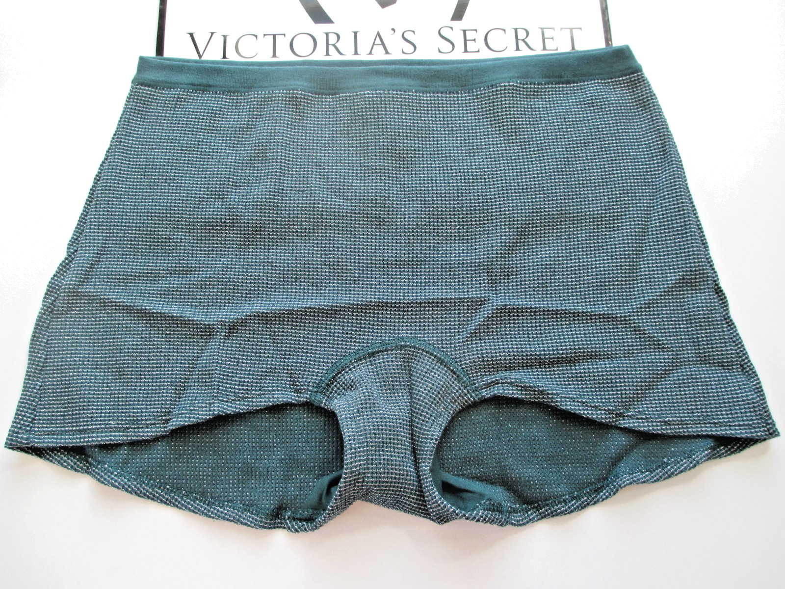 VICTORIA’S SECRET PINK Cotton Boyshort Panty S M L XL Green Shine NWT Waffle VS