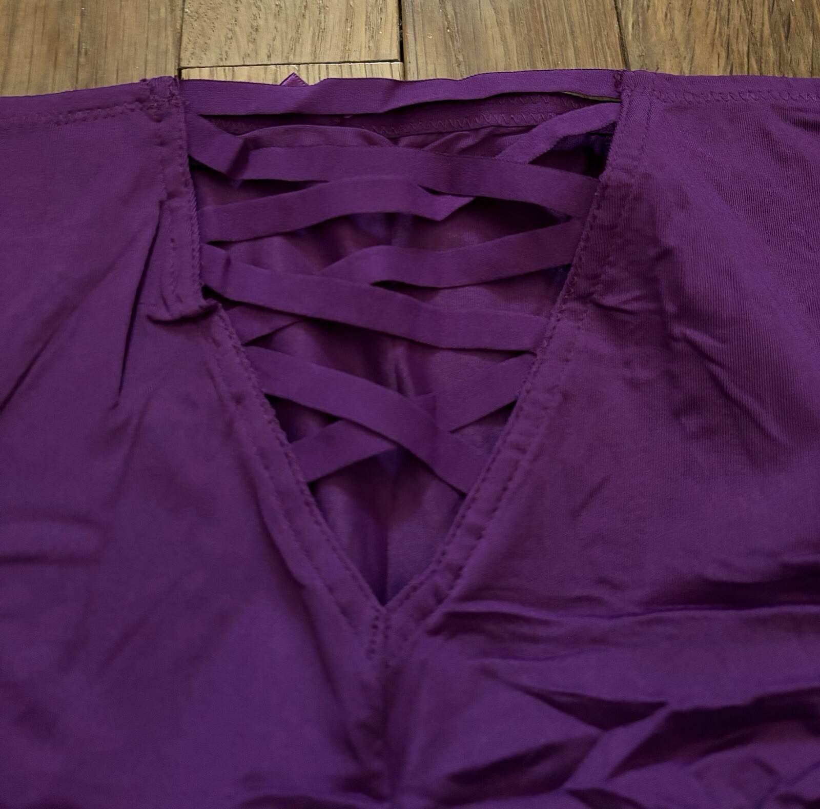 Plus Sz 22/24 Lane Bryant Cacique High Leg Cheeky Panty Lace Embroidered Grape