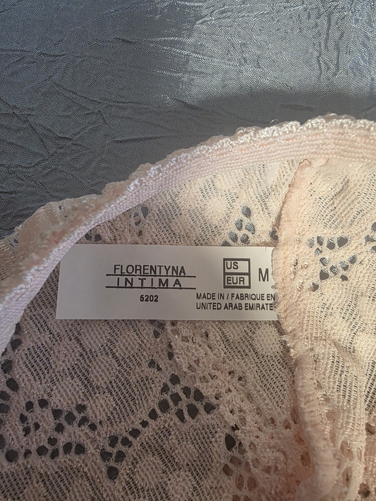 Vntg Florityna MEDIUM Stretch Lace Full Back Panty NWT Made In UAE Lt. Pink