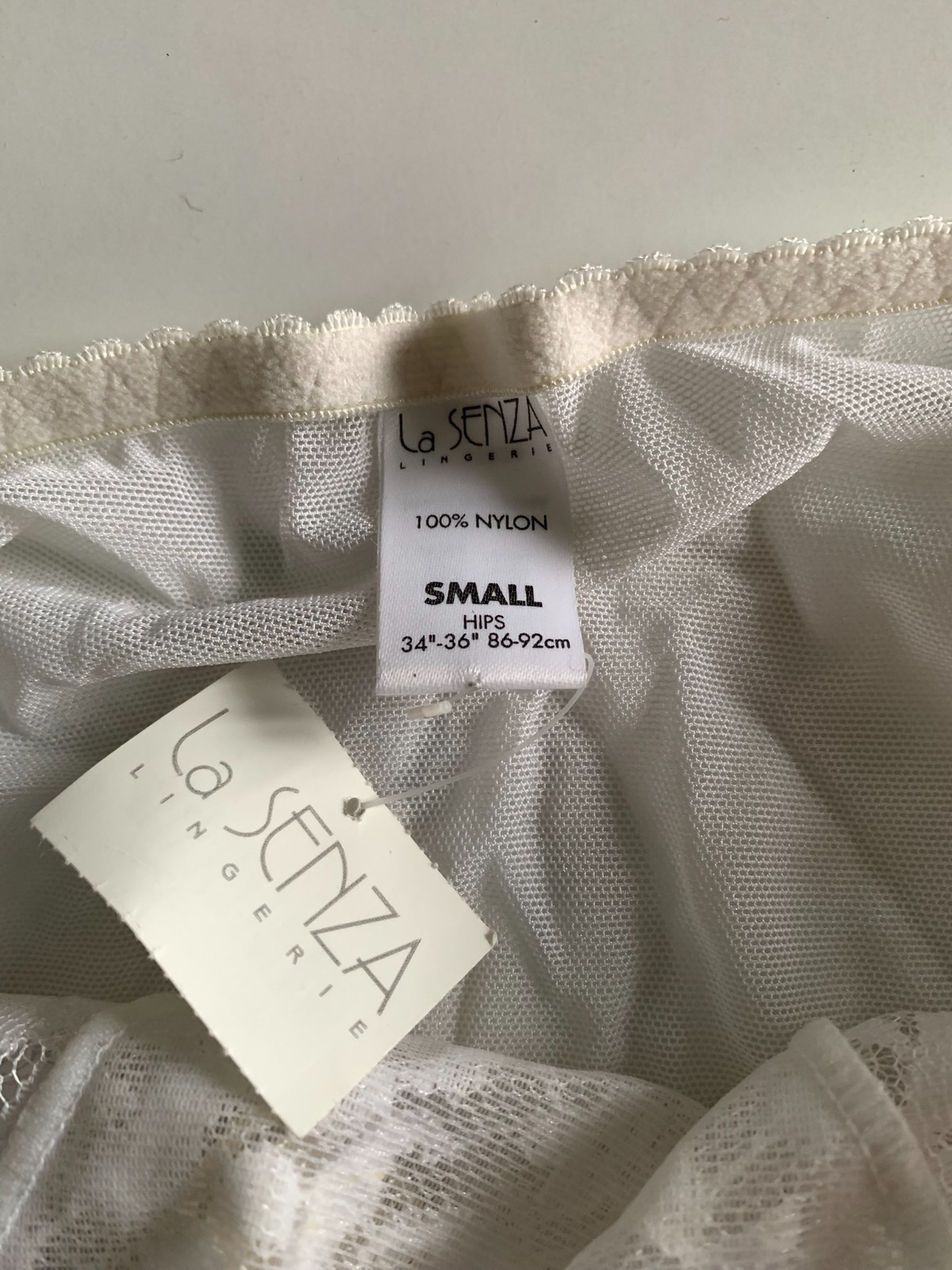 La Senza Vintage Panties Knickers Briefs Sheer Ivory NEW Size S With Tags