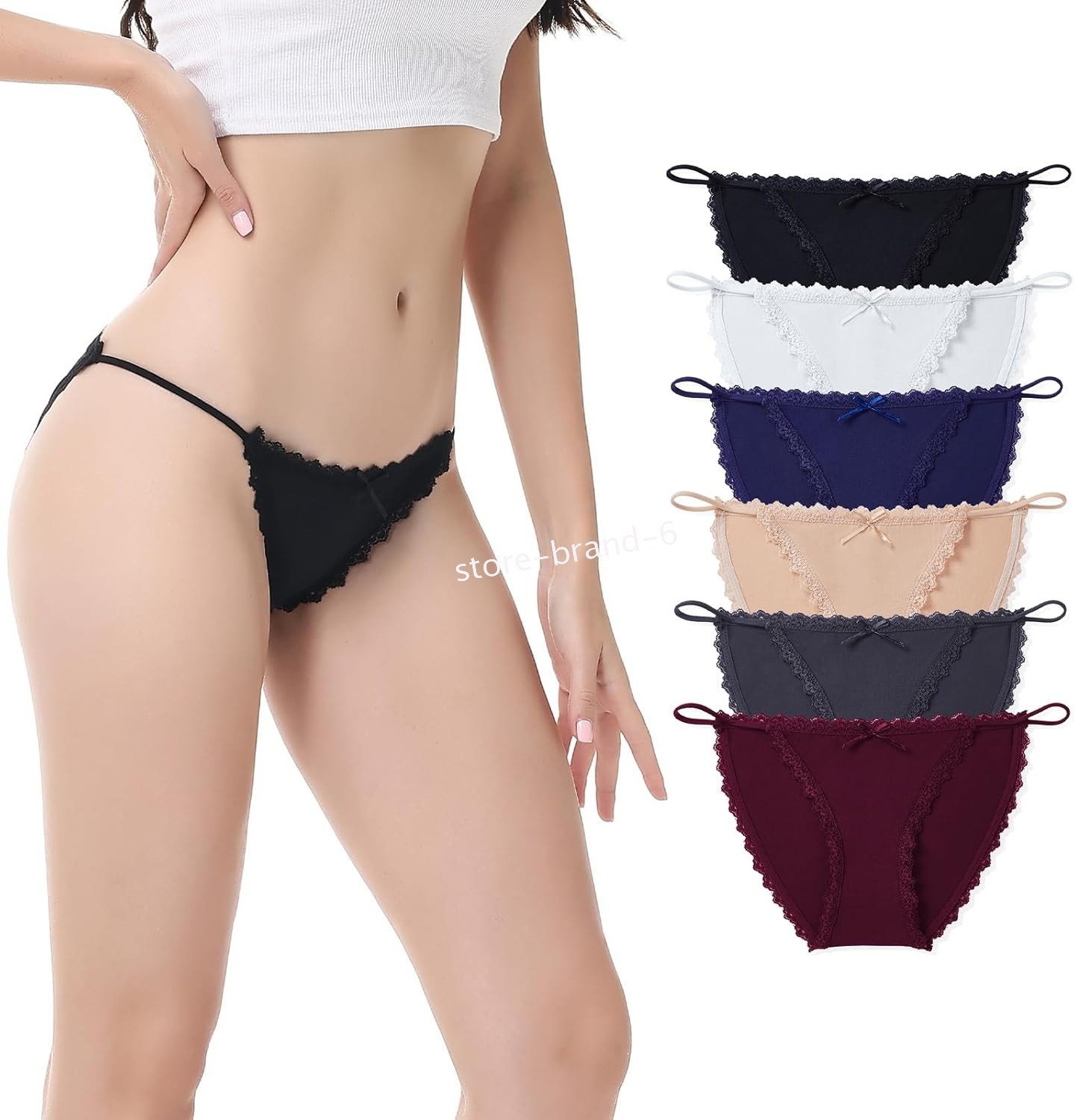6 pack Lot Womens Underwear string Bikini stretch Lace Panties Sexy Briefs USA