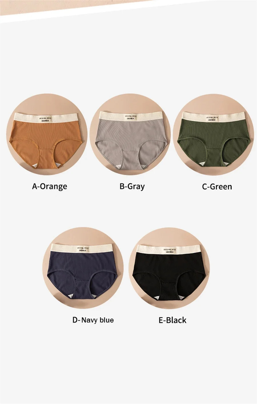 Cotton Panties Seamless Mid Rise Letter Print Soft Breathable Women’s 3 Pcs
