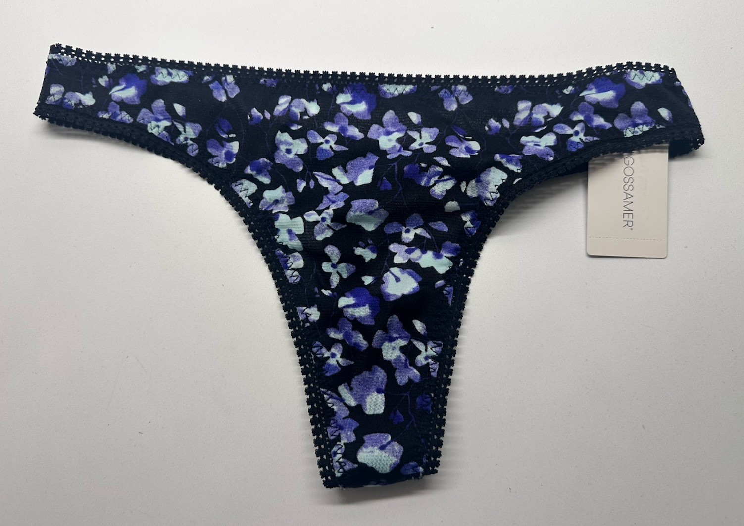 NEW On Gossamer Womens Printed Mesh Thong Size Medium/Large M/L NWT