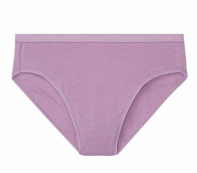 L Soft Lilac Purple Stretch Cotton Victorias Secret High-Leg Waist Brief Pantie