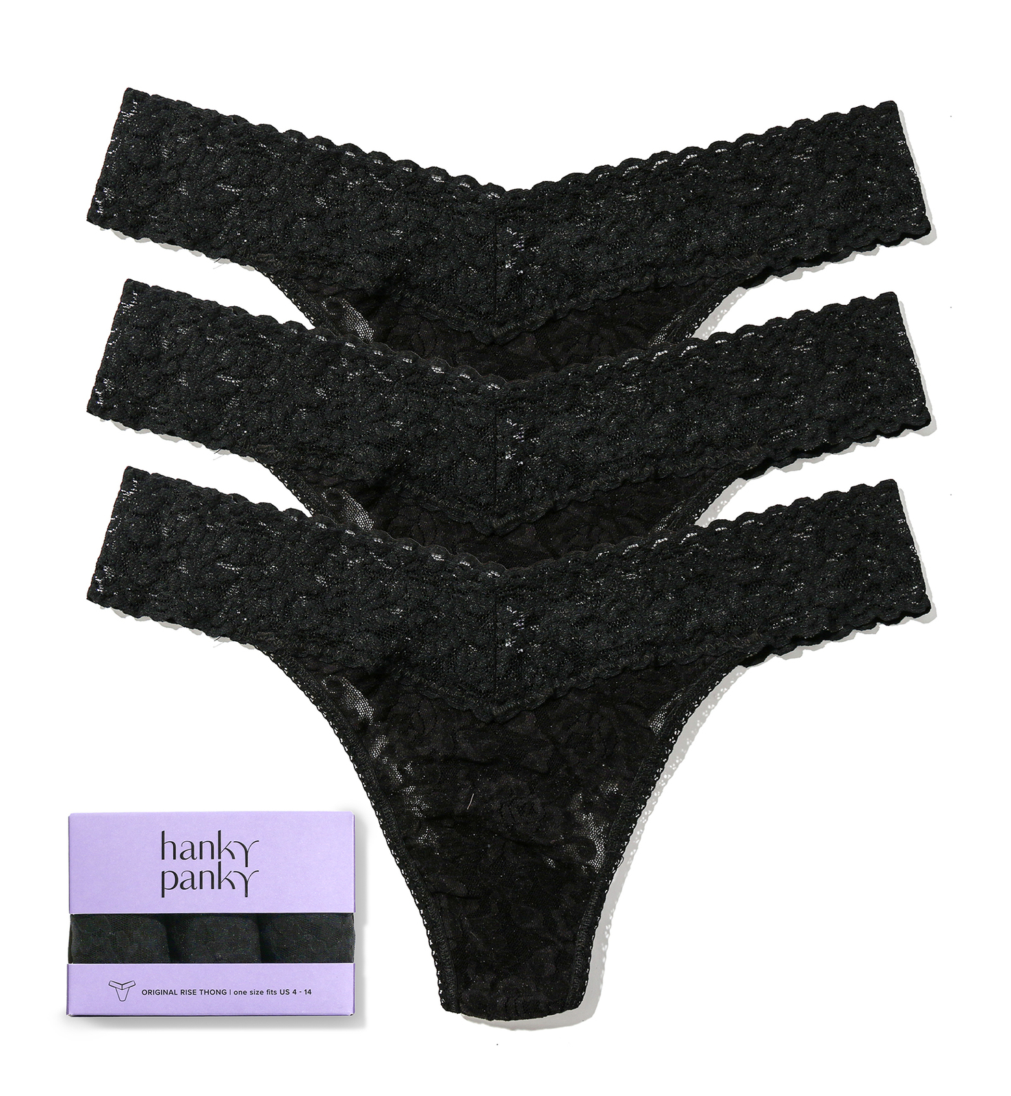 Hanky Panky 3-PACK Signature Lace Original Rise Thong (48113PK)