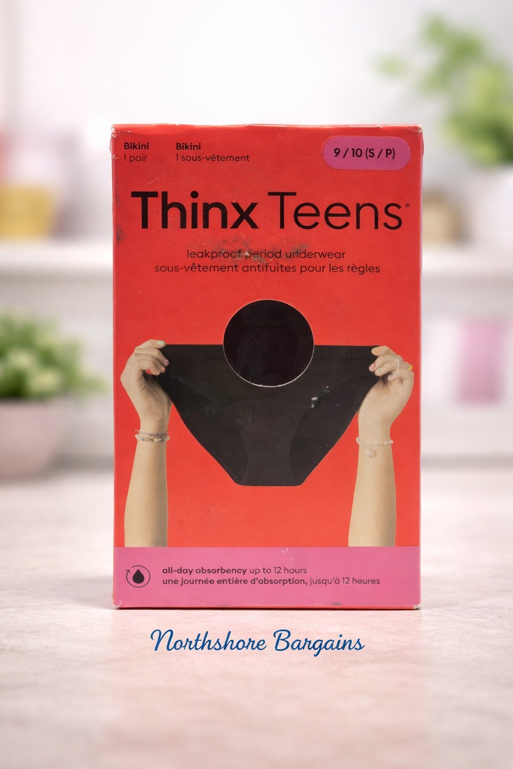 Thinx Teens Cotton Leakproof Washable Period Underwear Bikini Size 9/10 (S/P)