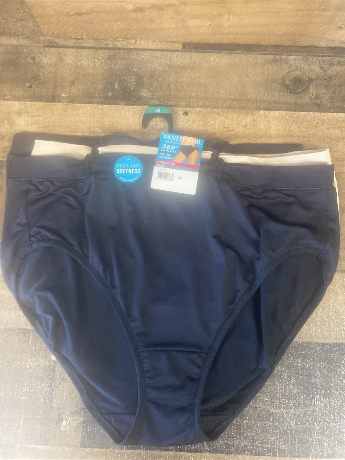 VANITY FAIR Radiant Women’s 3-Pk 5XL/12 Hi-Cut Briefs 360 Comfort Soft Flex NWT
