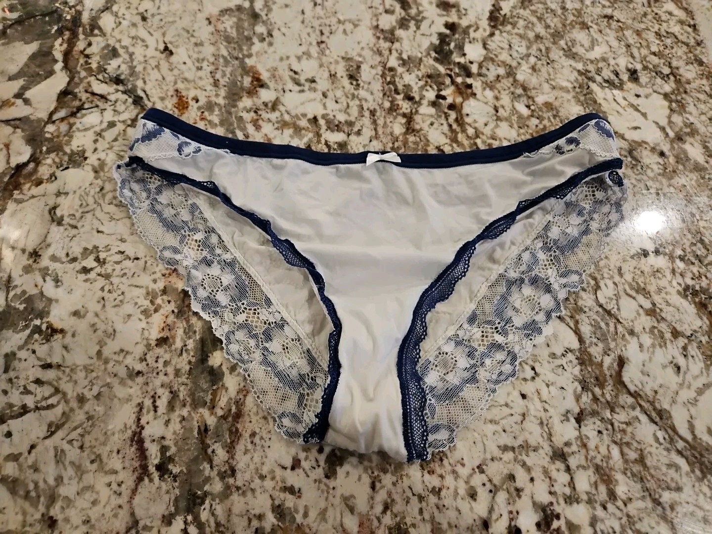 True Vintage Victoria Secret Satin & Lace Cheekini Tanga Bikini