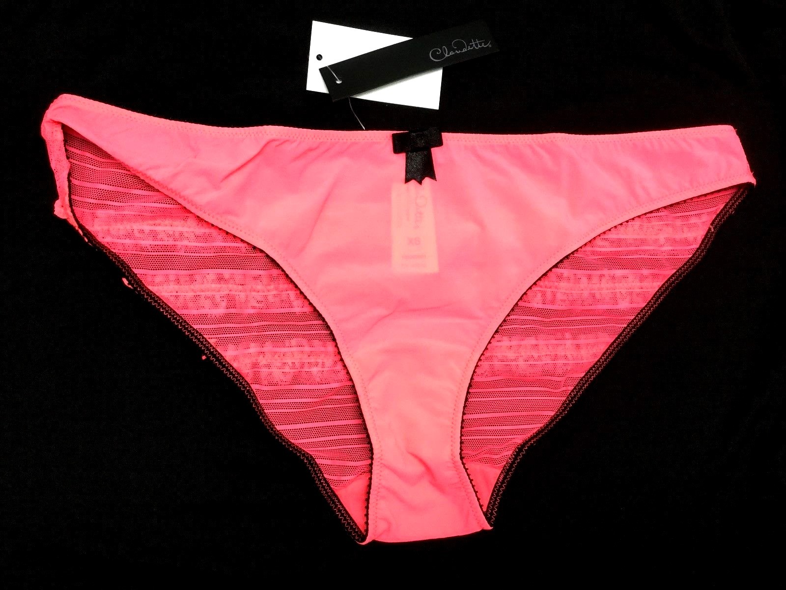 Claudette Sophia Ruffled Back Bikini Panty Lingerie Underwear Panties Hot Coral