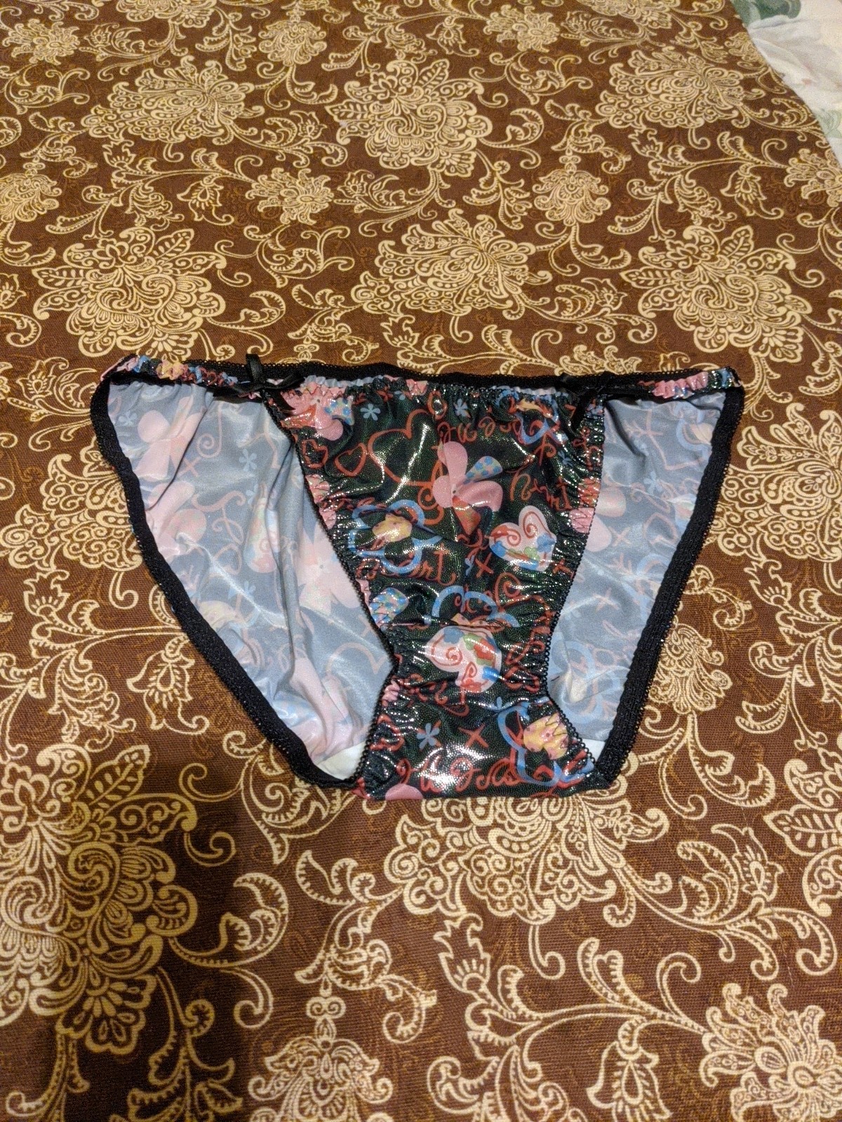 Vyg Satin String Bikini Panties Size M/L