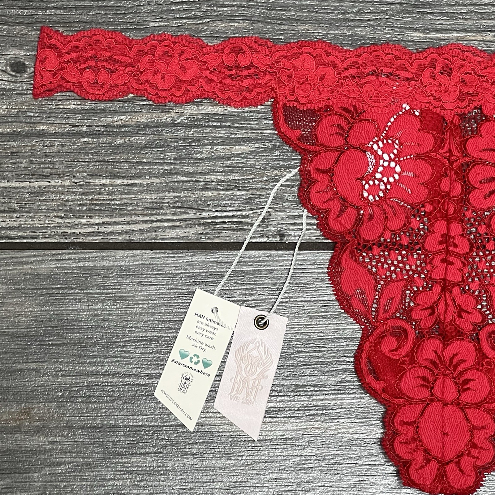 NWT Free People x We Are HAH T String Me a Thong Panties XL Siren Red
