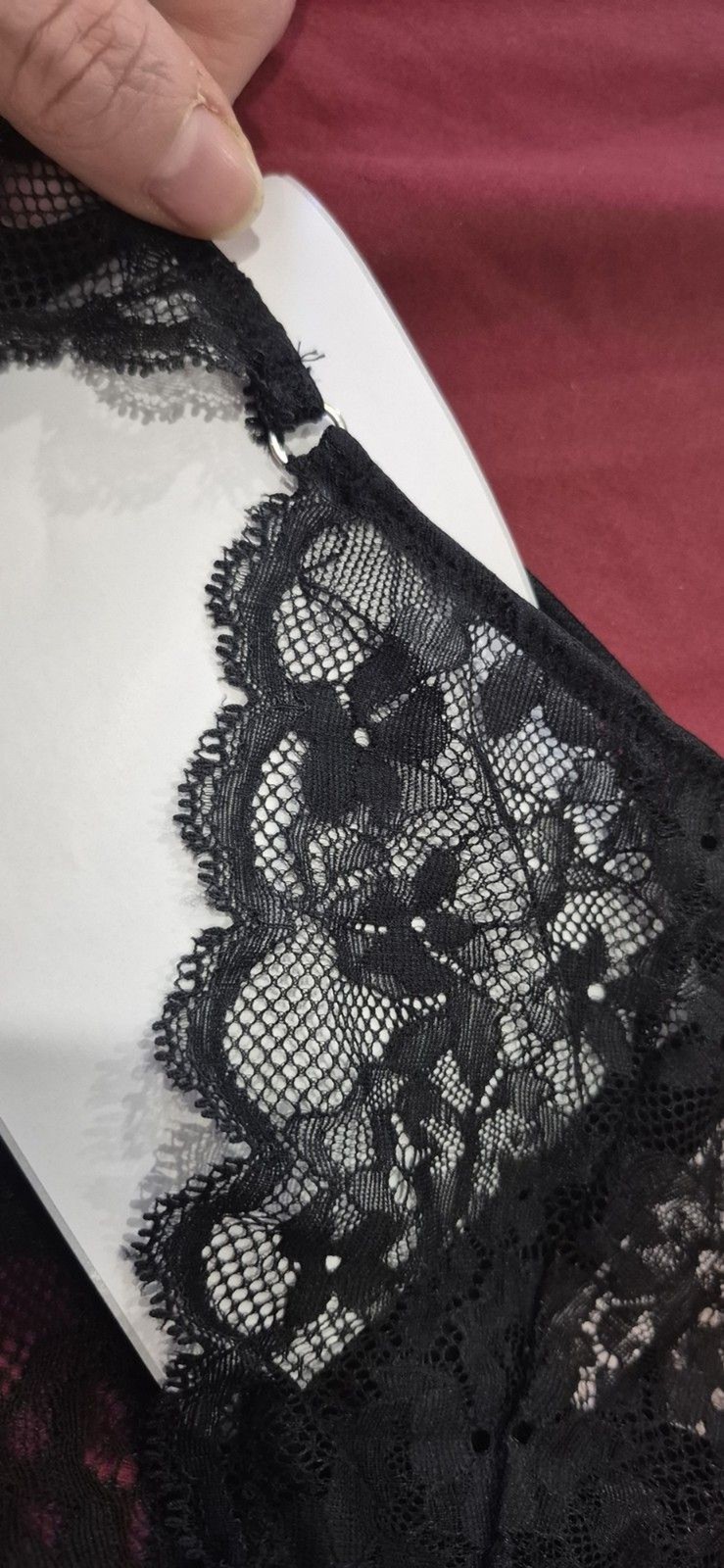 NWT Victorias Secret Medium Dream Angels Cheekini Panty Black Lace Sexy New