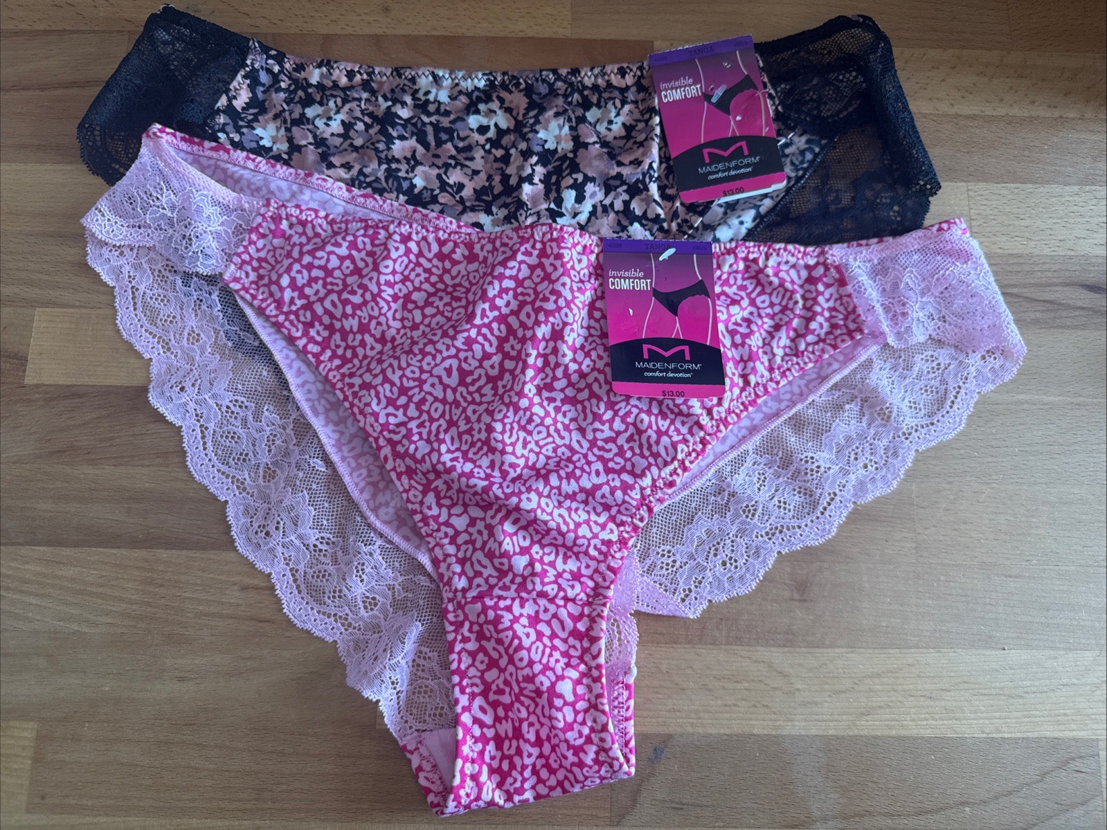 2X-Maidenform Tanga Panty Set- Pink Geometric & Floral -size 2XL/9 NWT