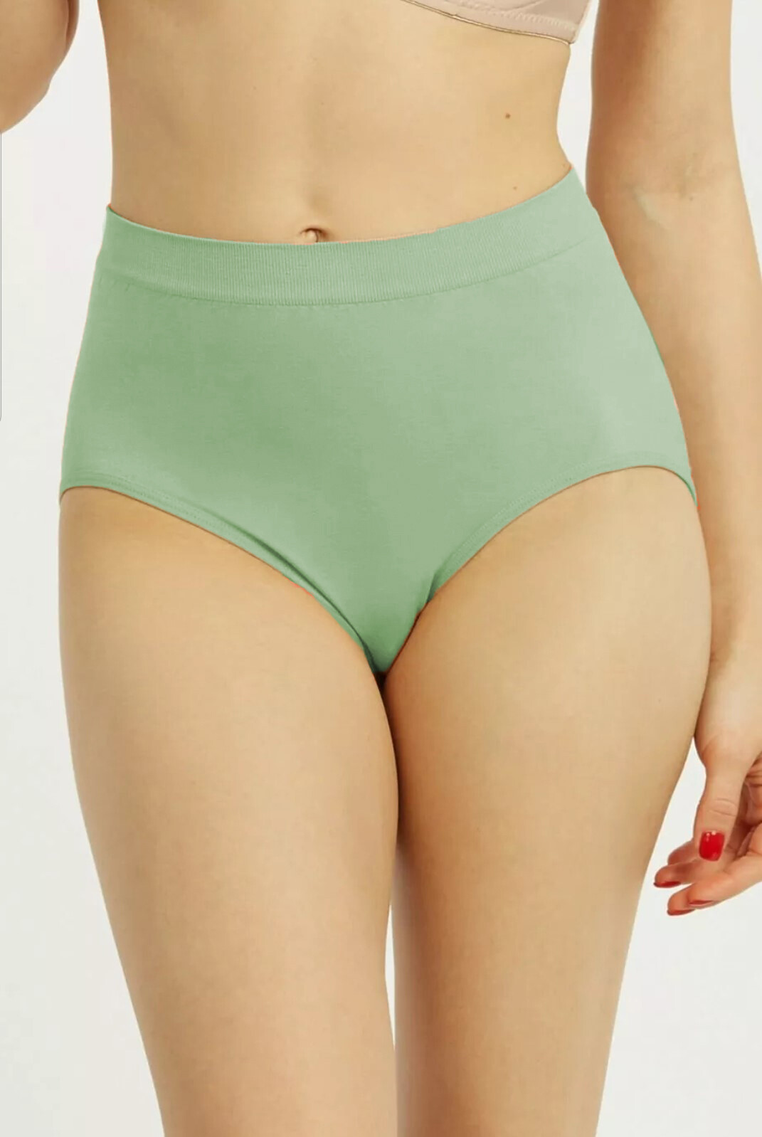 6 12 Pack Women Seamless High Rise Full Coverage Nylon Panty Underwear One Size
