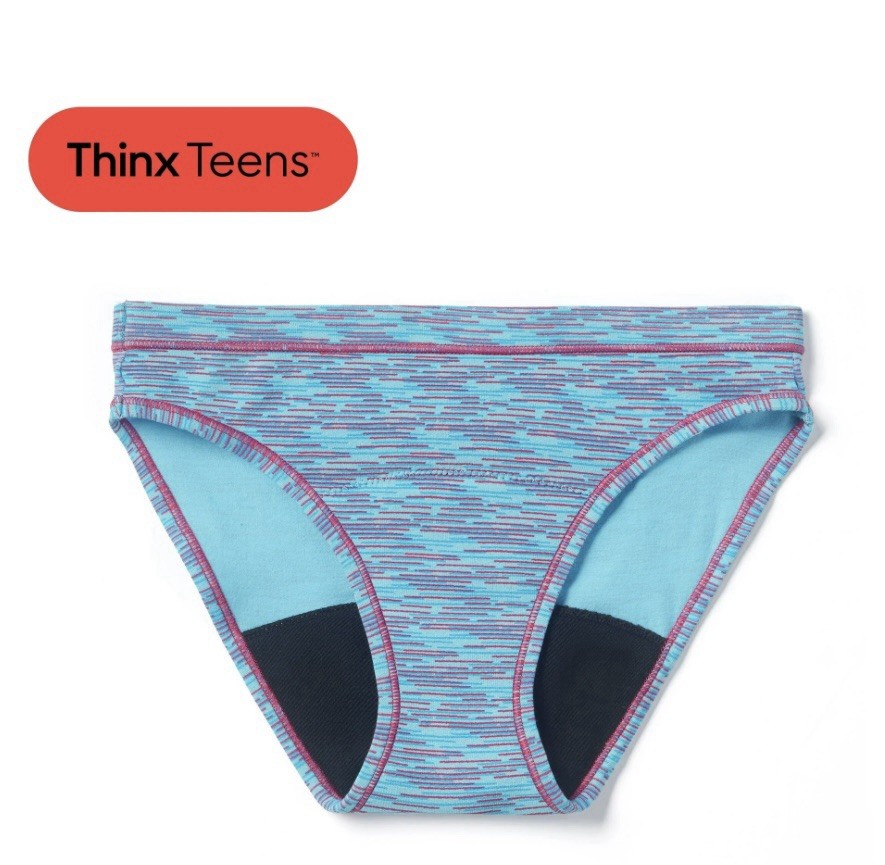 Thinx Teens Super Absorbency Cotton Bikini Period Underwear Small 9-10 Hologram