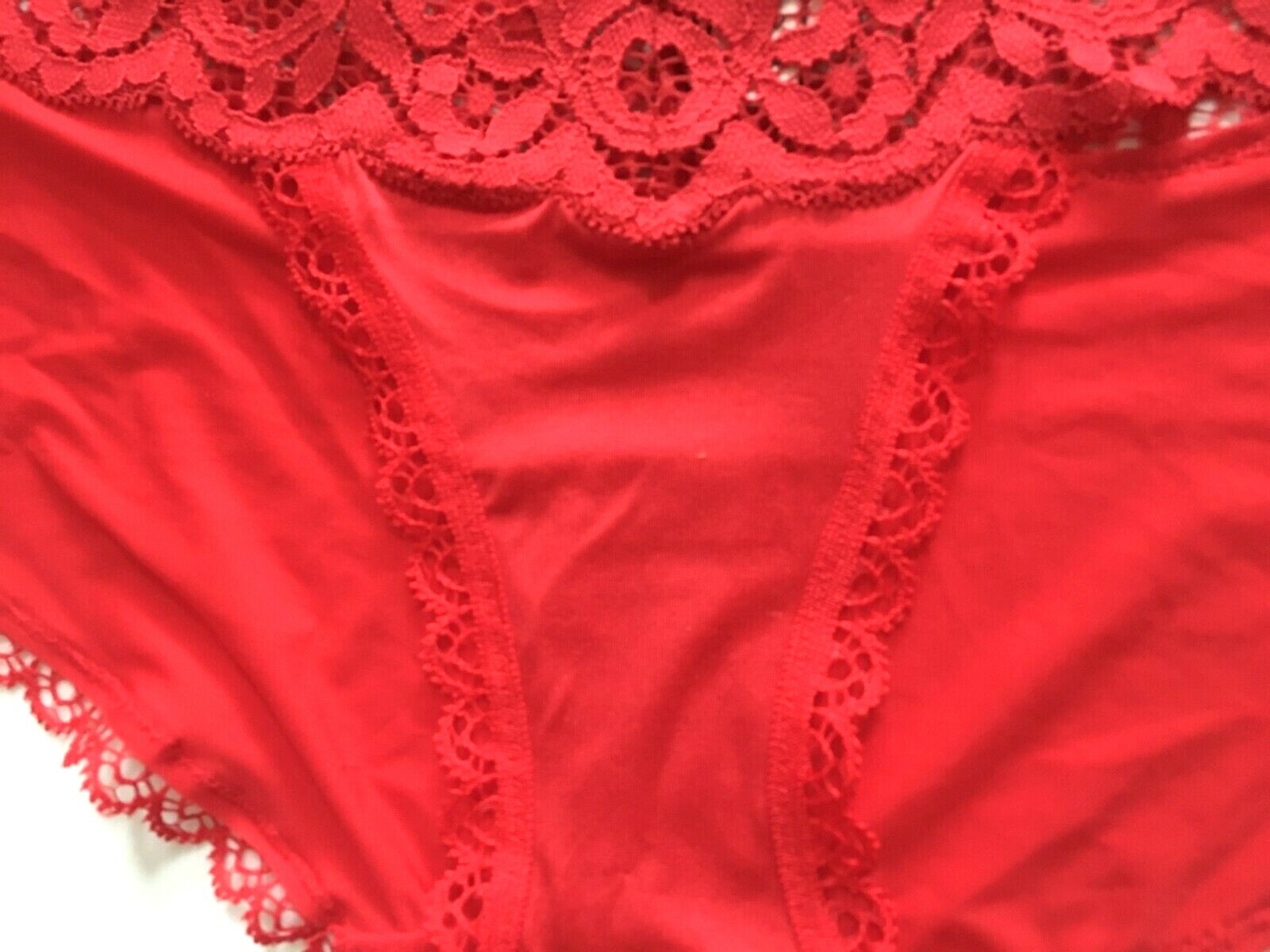 Victorias Secret Bikini Panties Shine Lace Lipstick Red XS-M-L Body By Victoria
