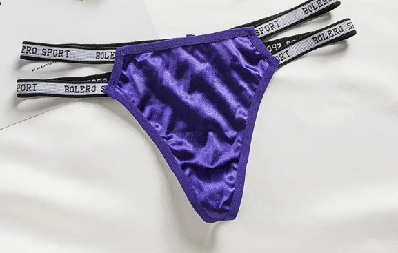 Beautiful silky thongs satin sporty T-back thongs satin sexy underwear