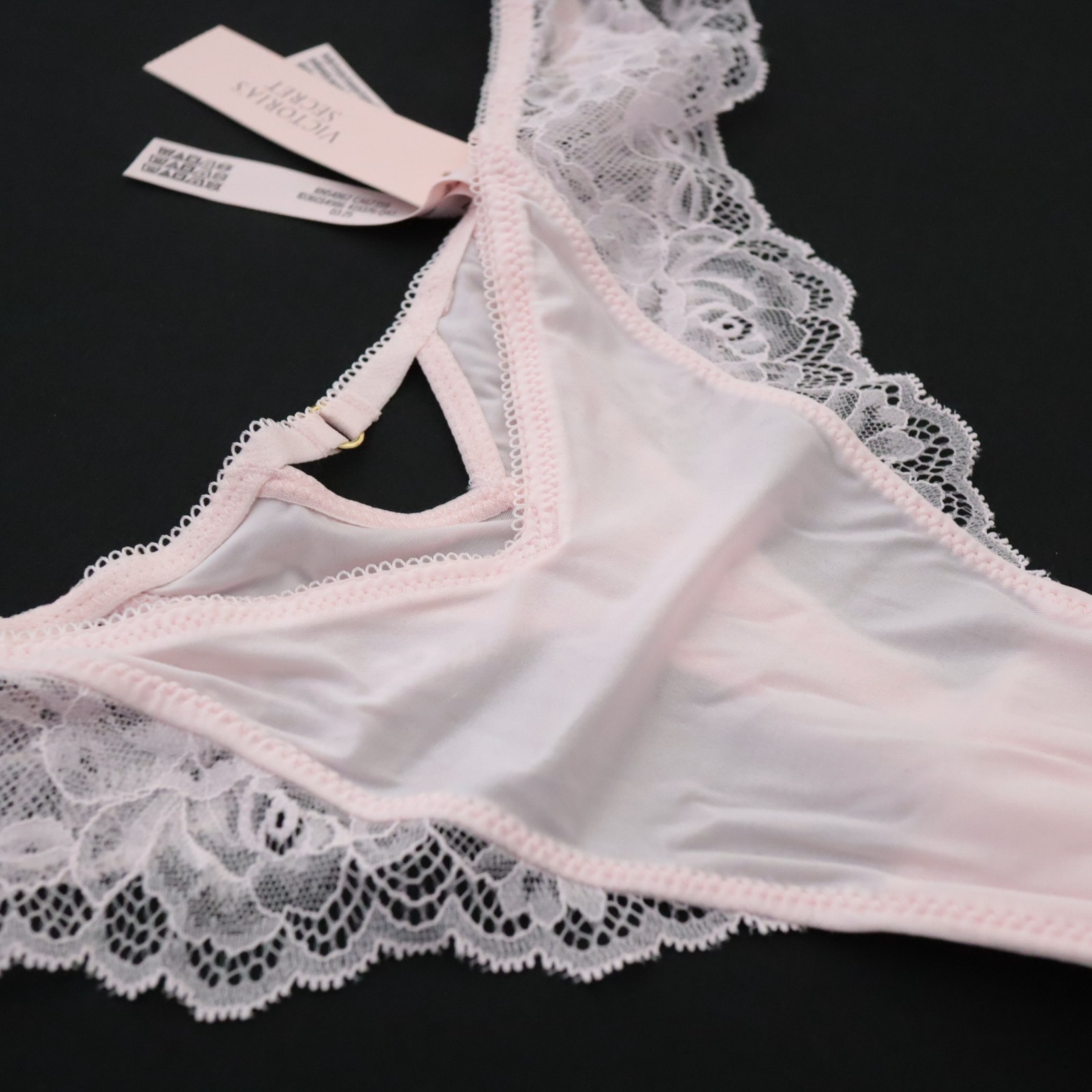 NEW Victoria’s Secret VERY SEXY Satin Lace-Trim High Leg Thong Panty S M L