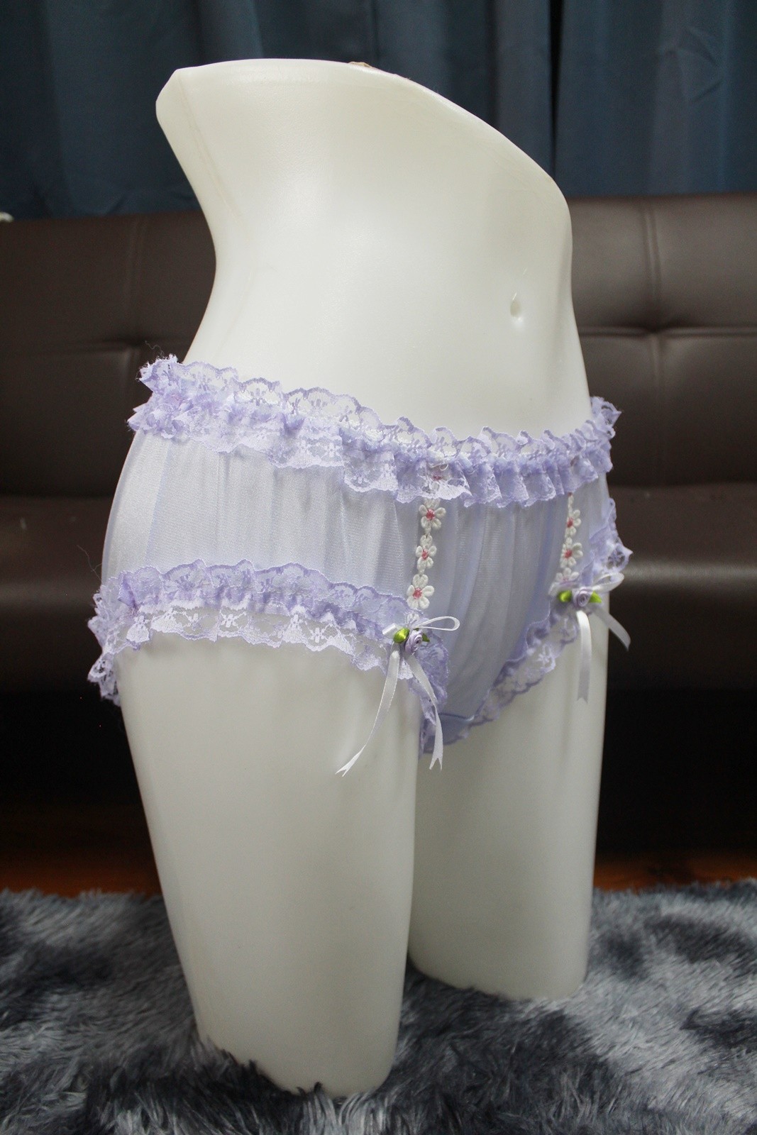 #A26 2XL/ElasticW.24-44″ Vintage Style Purple Nylon Bikini Panties Knickers