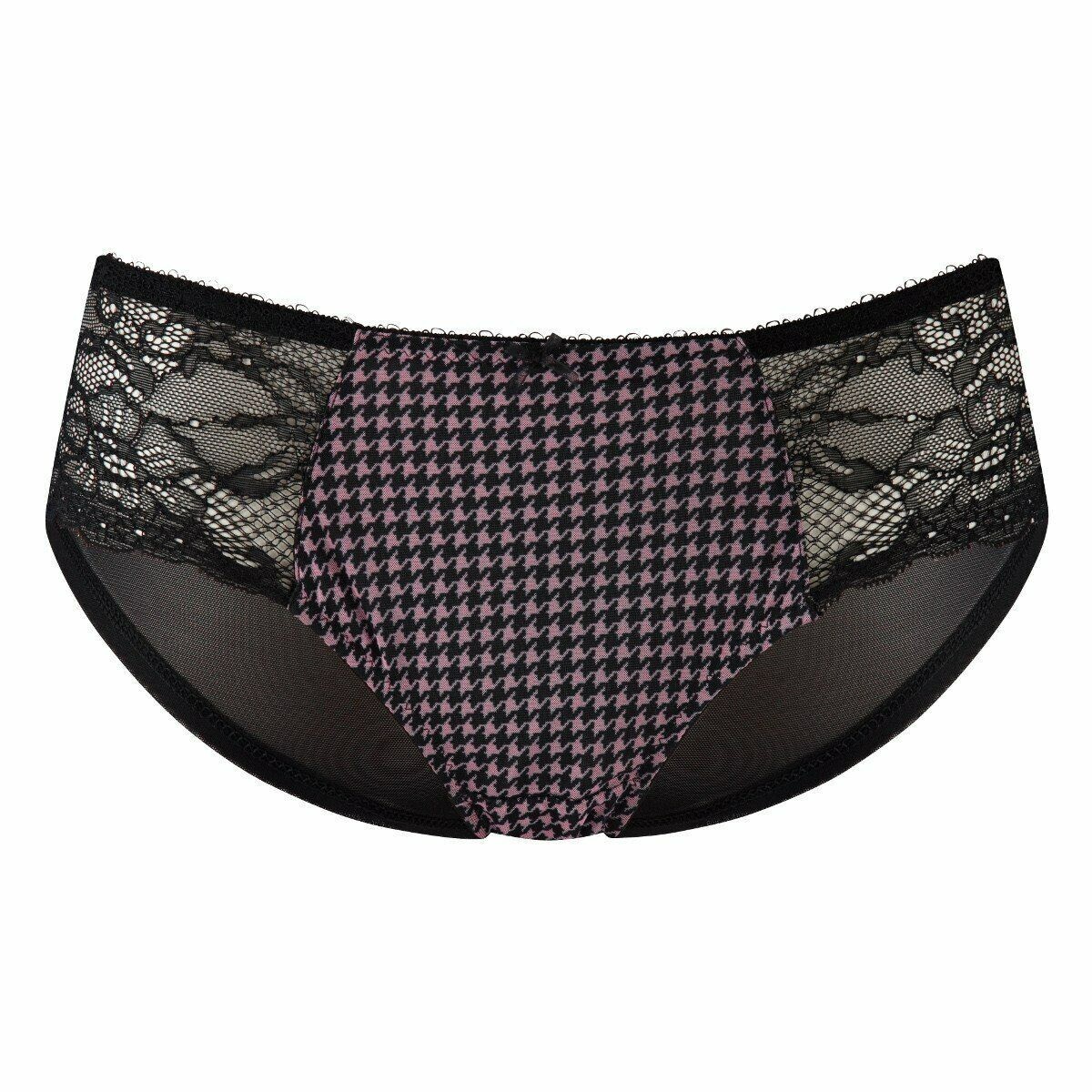 Szs 8,10,14,16,20 | Panache Jasmine Black&Pink Houndstooth Brief | Jasmine 6952