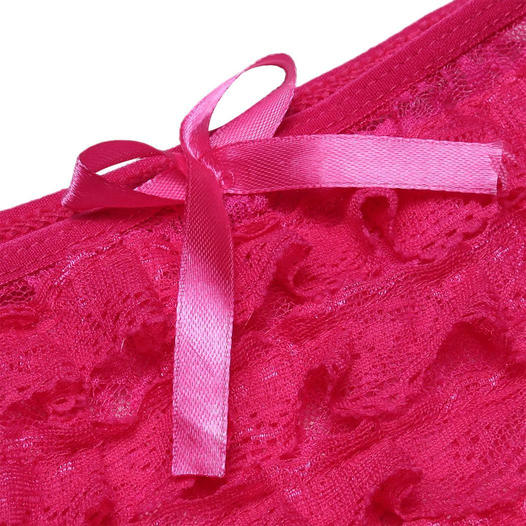 Floral Briefs Underwear Lingerie G-string Panties Women’s Crotchles Thongs Lace
