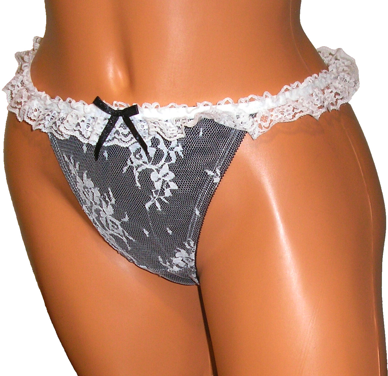 Panties Lingerie Smart & Sexy Floral Mesh Lace Trim Thong Sz 8 XL Adult Gift