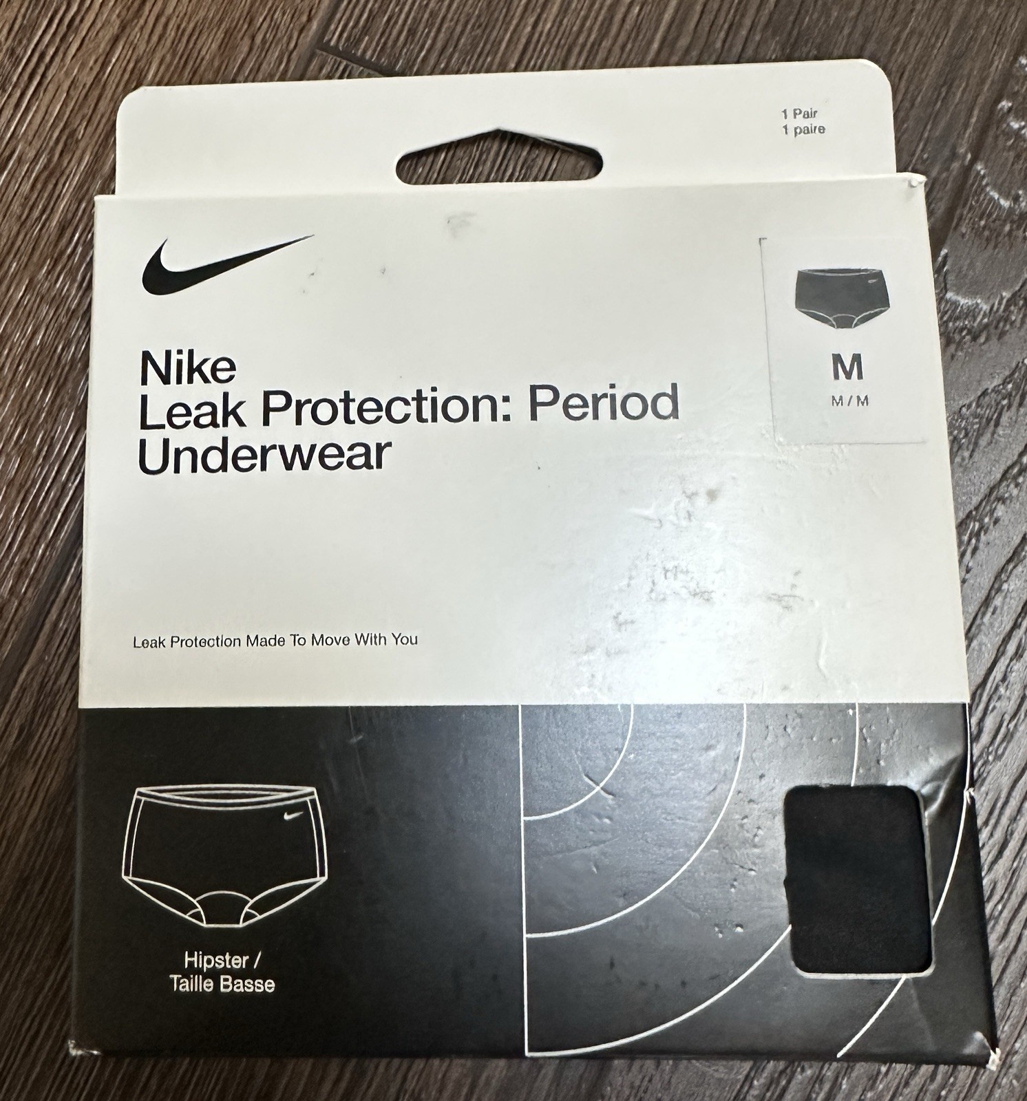 Nike Leak Protection Period Underwear Women’s Size Medium Black Hipster 1 Pair