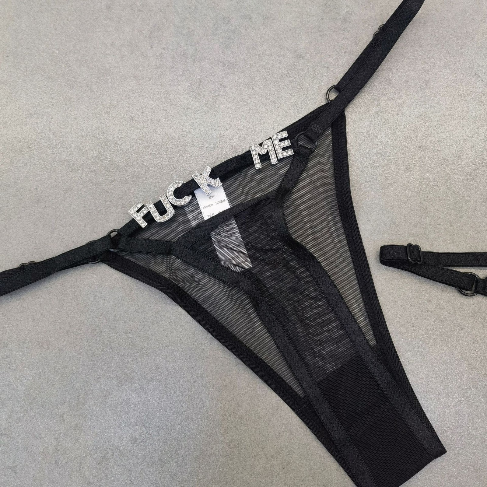Sexy Custom Name Thong Shiny Crystal Letter Women Thong Personalized Panties Hot