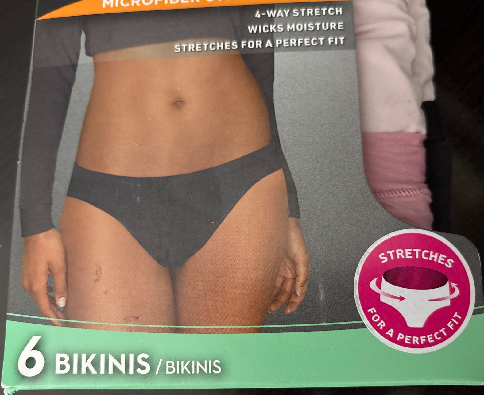 New Hanes Comfort Flex Fit Microfiber Stretch Bikini Panties 6 Pack Large