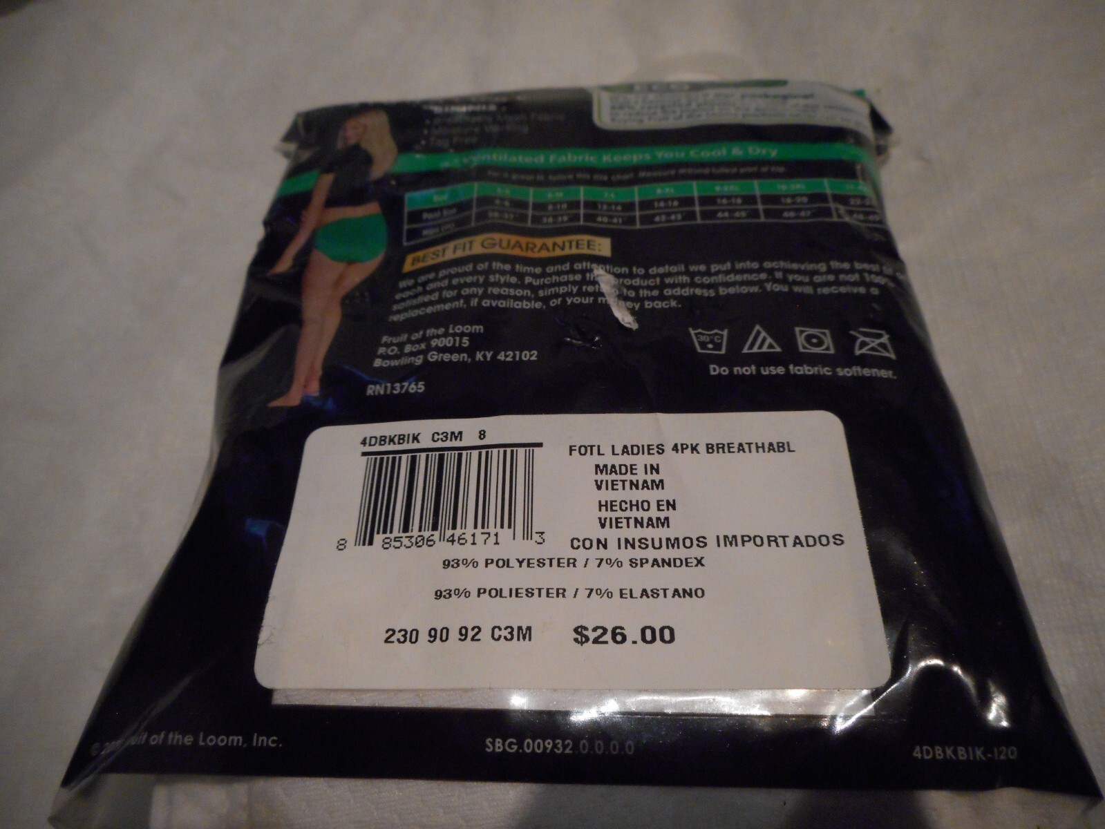 4 PK Fruit Of Loom Women’s Breathable Bikini & Micro Mesh S,M,L,XL, & 2X
