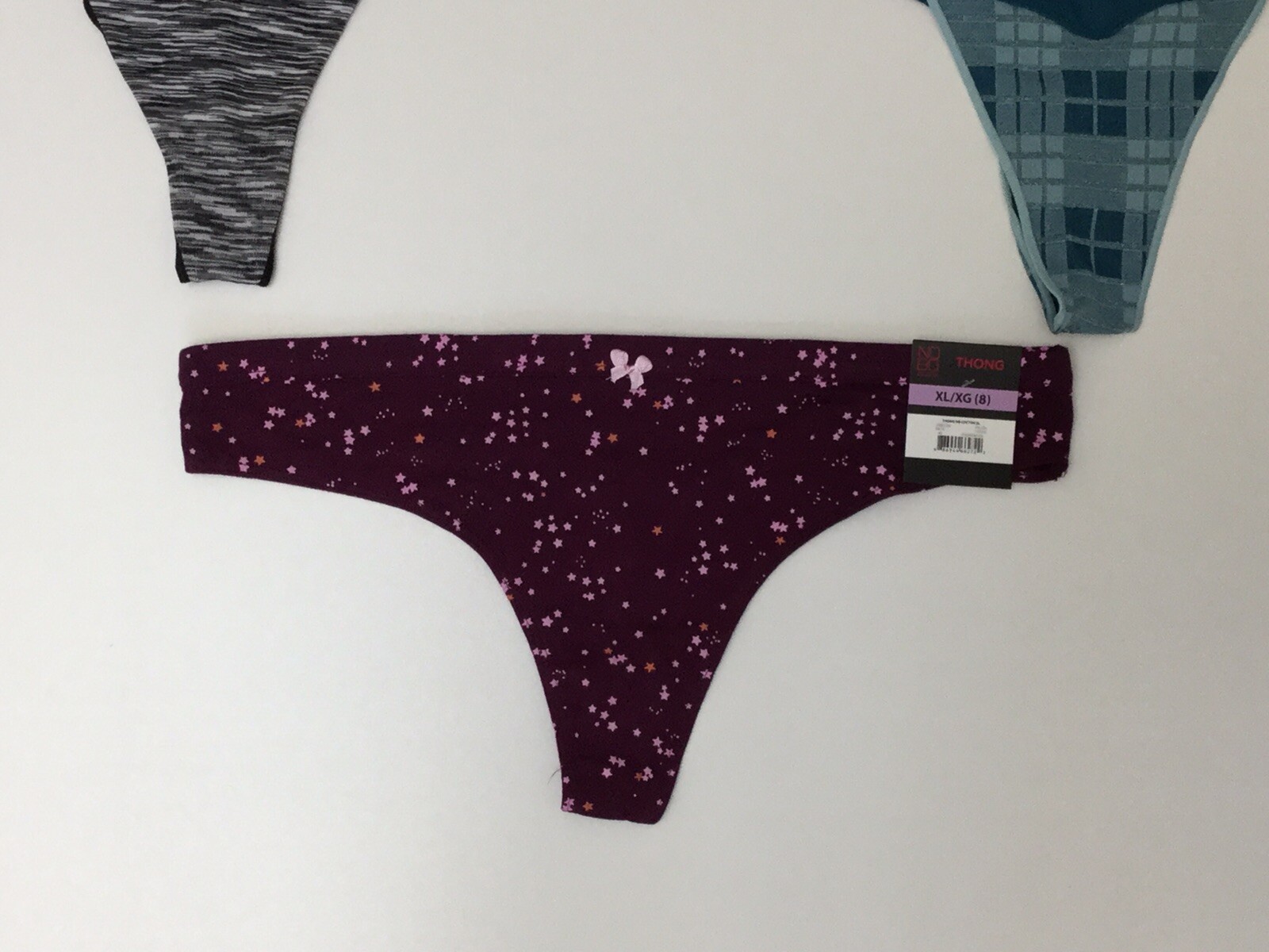 New NOBO NO Boundaries 3-Pack Thong Panties Underwear Size 8 XL (C4-21)
