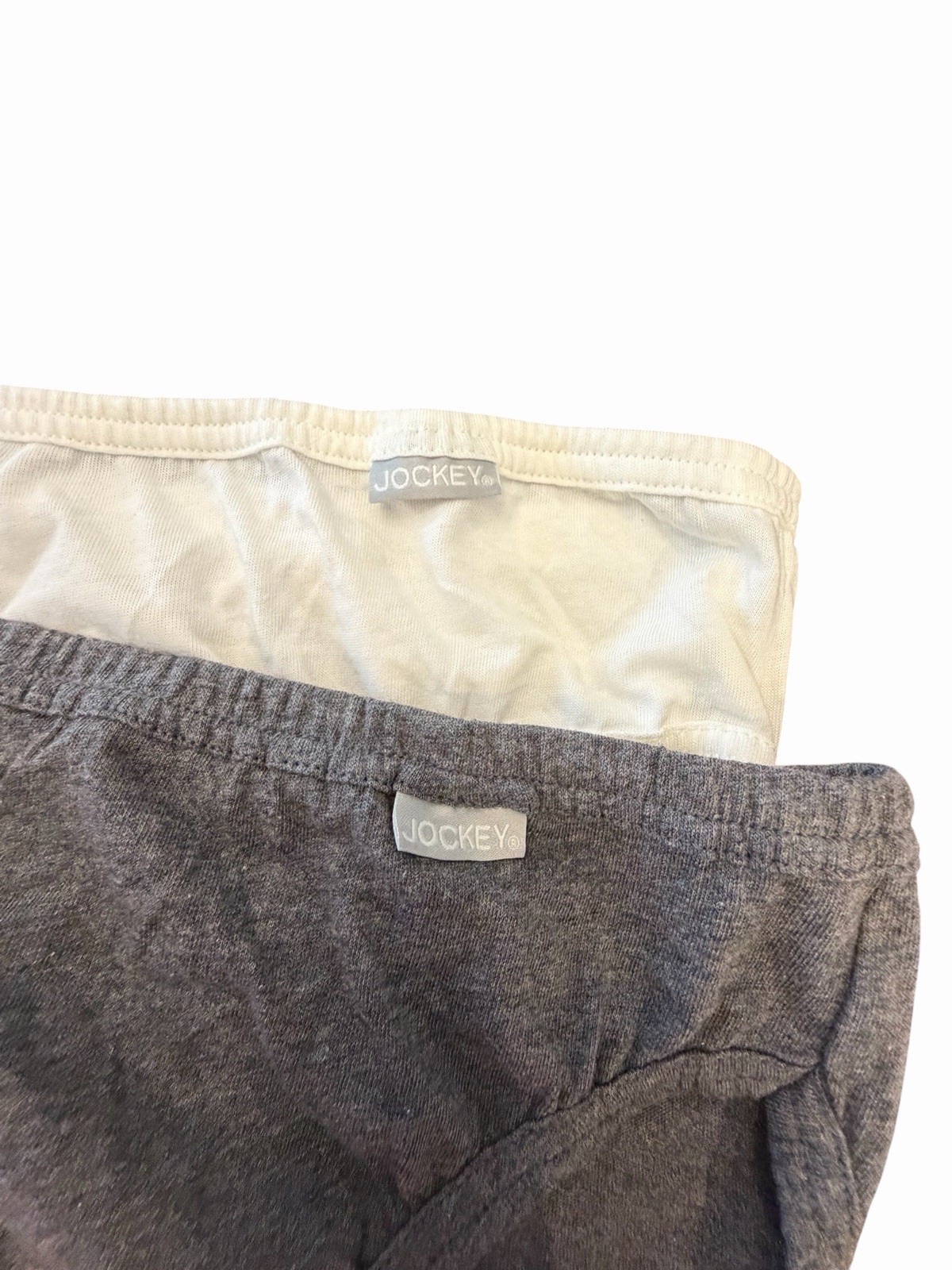 Jockey Women’s 100% Cotton French Cut 2 Pack White Grey Size 7 Large New Comfy