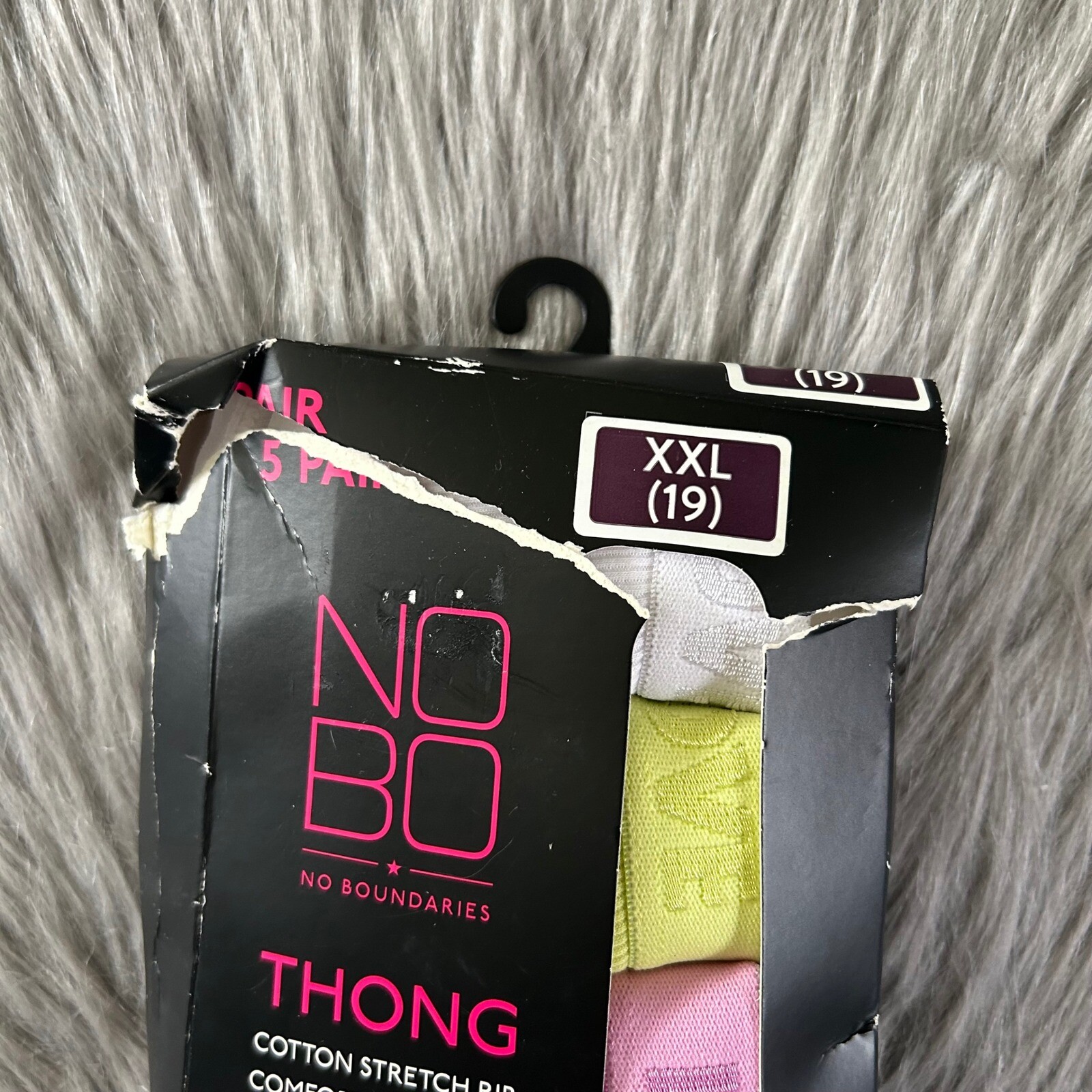 No Boundaries Thongs Women Junior Size XXL (19) Cotton Underwear 5 Pair Panties