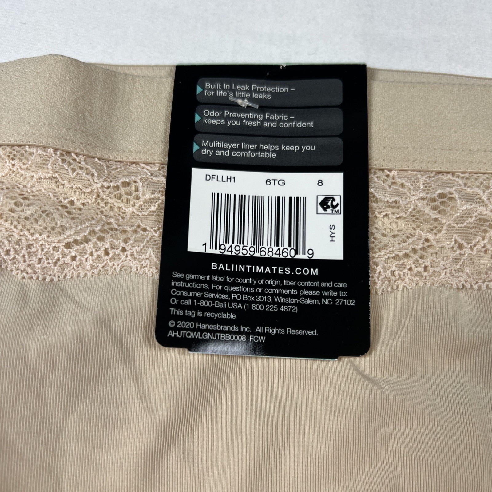 Bali Women Confident Light Leak & Period Protection Hi Cut Panty Beige Size XL/8