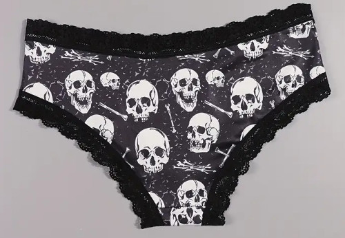 Satin Low Rise Bikini Panty W/Lace Trim Sexy Silky Naughty Sissy Size M ☠️🌹