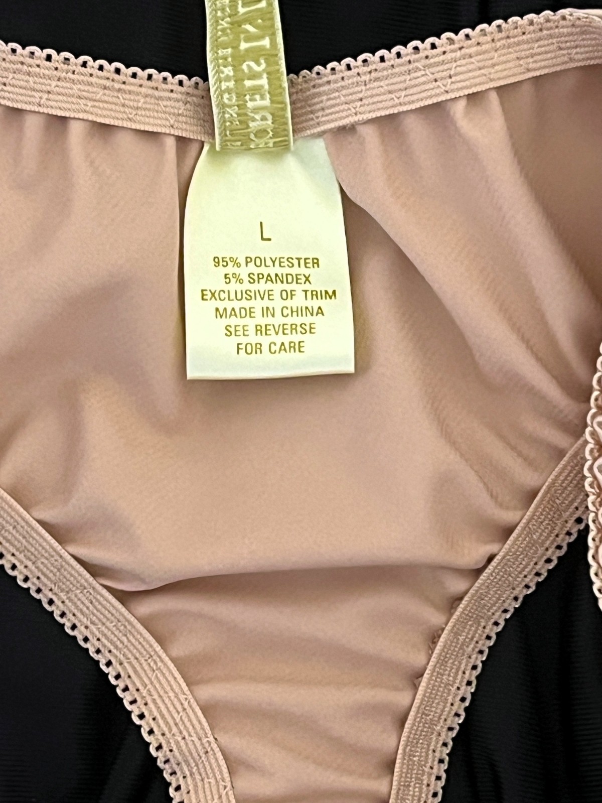 Secrets In Lace Satin Thong NWOT Size L Dusky Rose