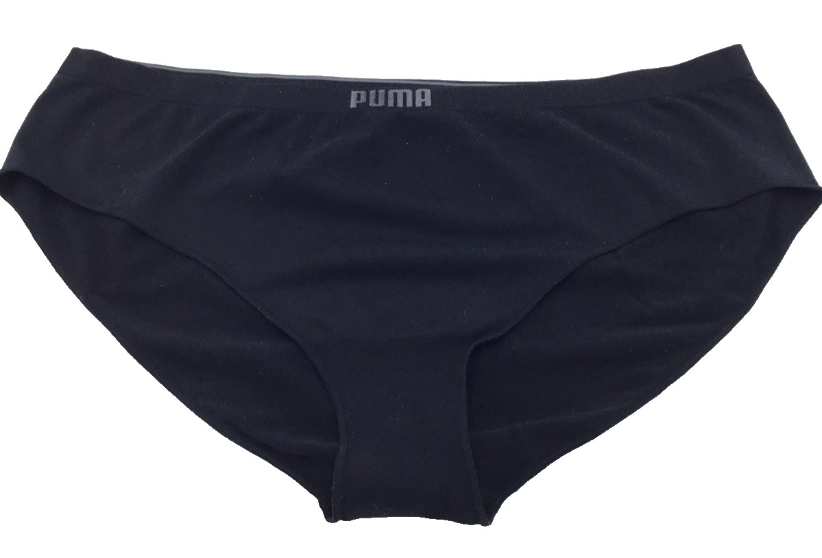 PUMA Women’s 1 Pack Seamless Bikini Underwear Black Large