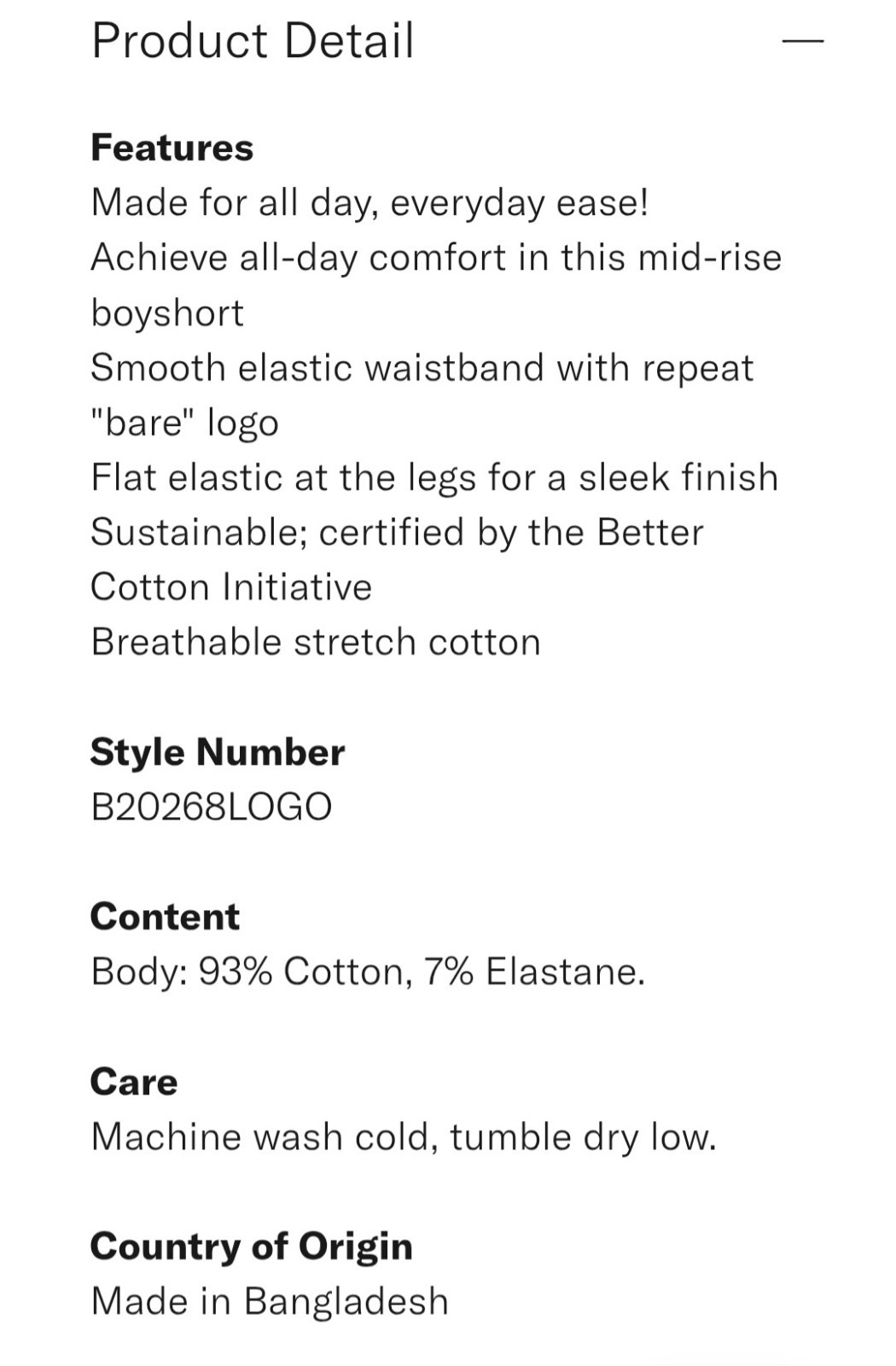 Bare Necessities The Easy Everyday Cotton Boyshort Black Size XL