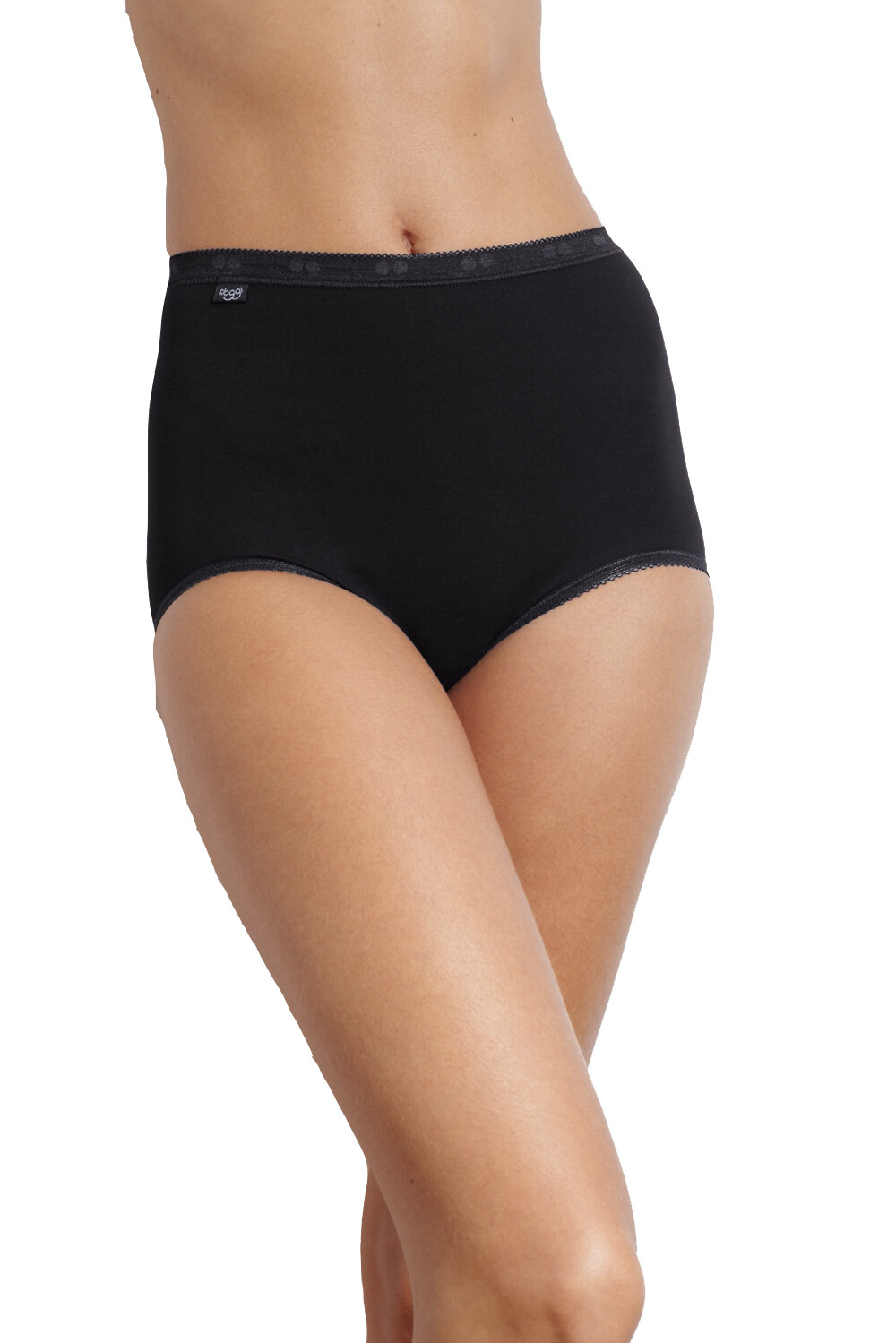 Sloggi Womens Cotton Briefs Maxi Basic+ Soft Gusseted in Various Colours- 4 Pack