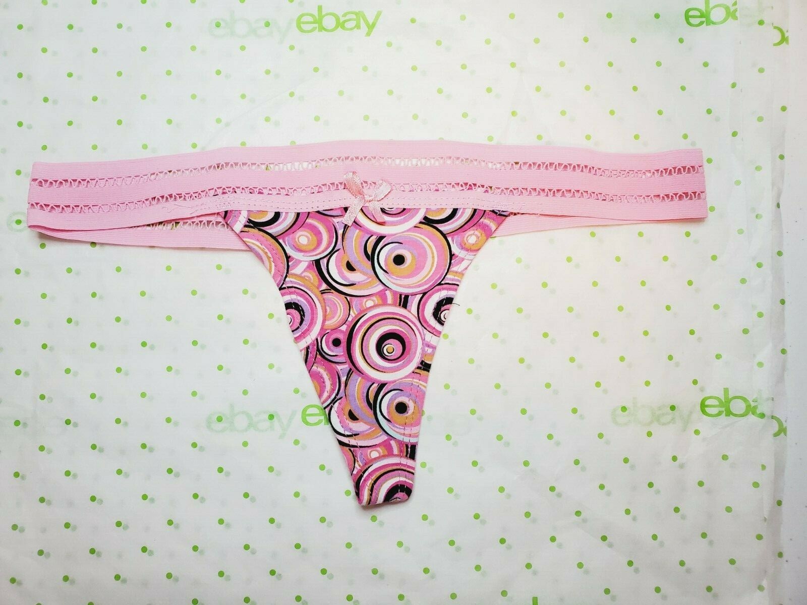 Rue 21 Women’s Thong Panties X-LARGE W Stretchy Waistband Pink Swirls New