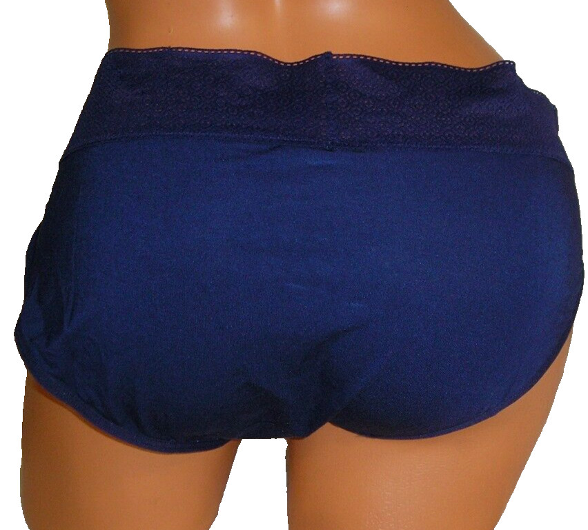 Jockey Soft Touch Lace Trim Blue Bikini Panties Lingerie, Sz 9 XXL Adult Gift