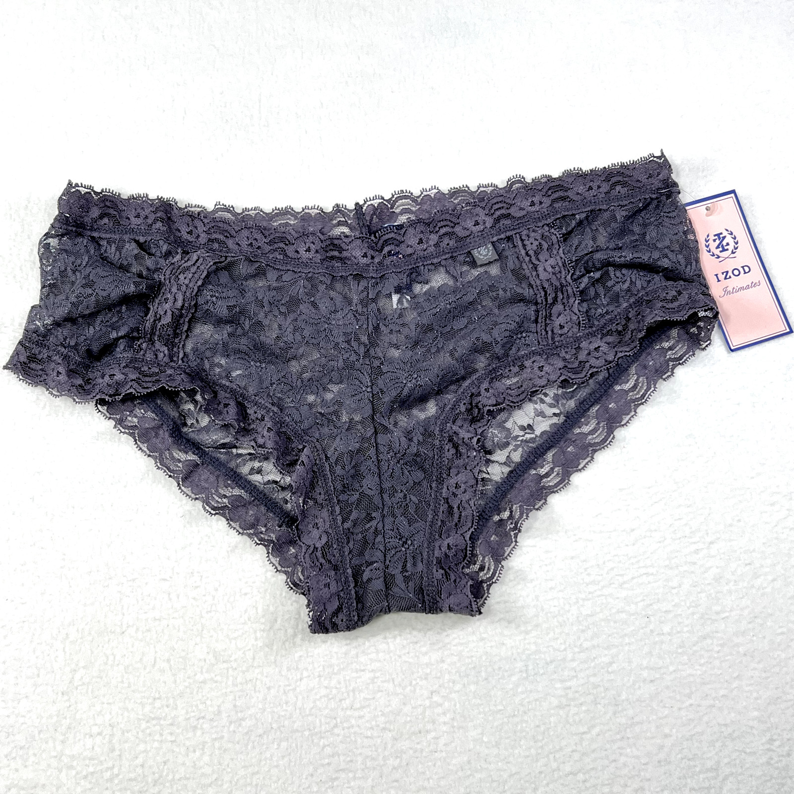 NEW Izod Intimates Women XL Lace Brief Underwear Panty Gray Soft Style 71222