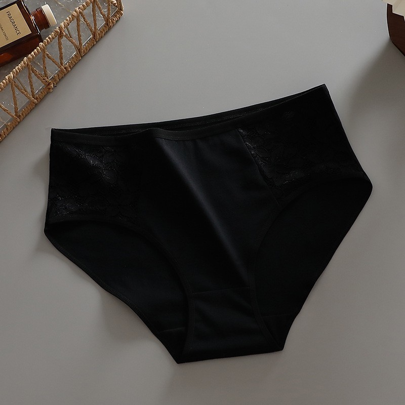 Women’s Panties Cotton Middle High Waisted Cut Underwear Cool Comfort Lace New