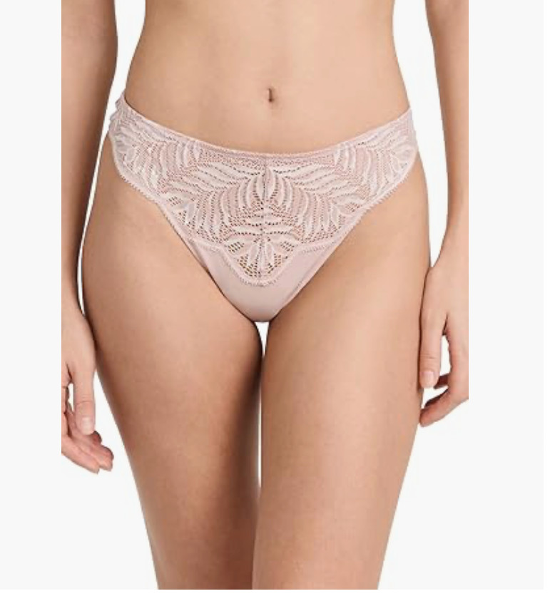 Natori Women’s Lush: Thong, Rose Beige/Warm White Size XL 8781