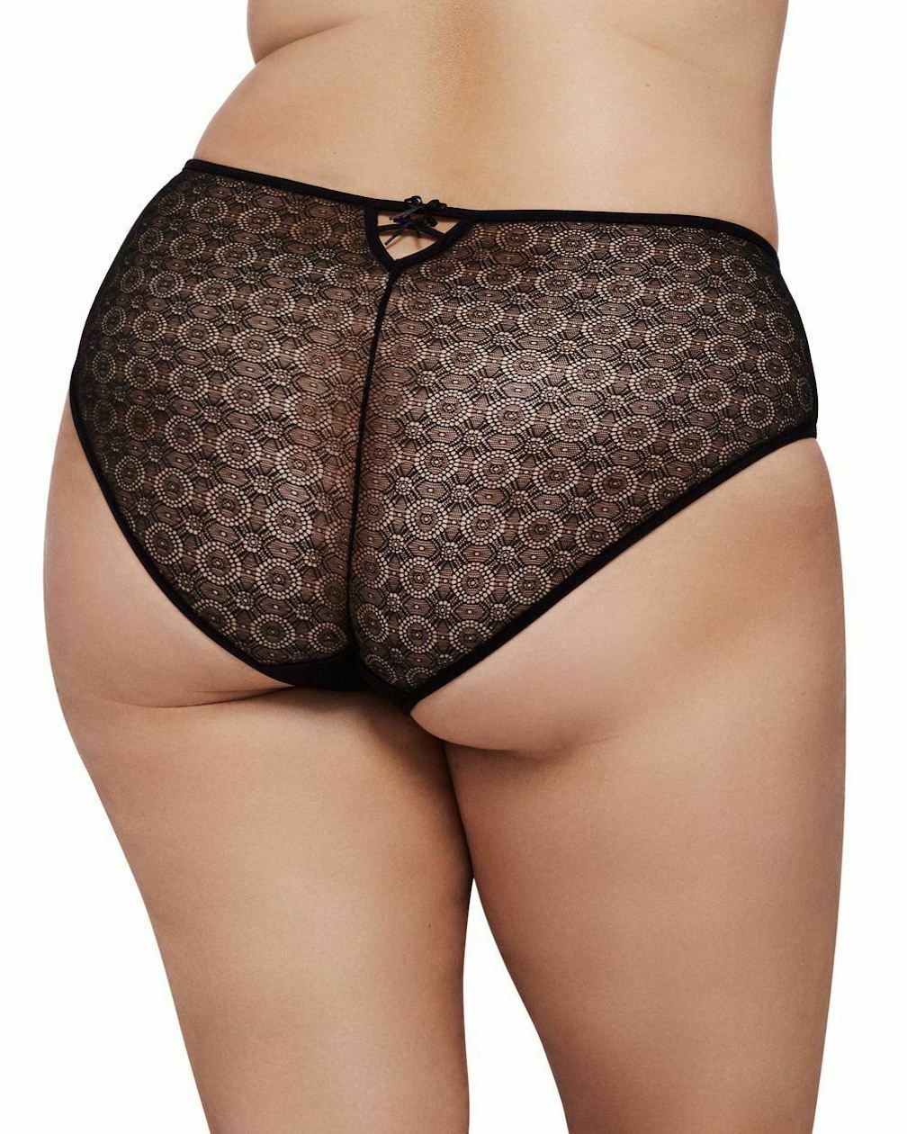 ASHLEY GRAHAM #751785 ICON HIGH CUT BIKINI PANTY BLACK SIZE 1X